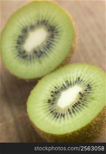 Halved kiwi fruit