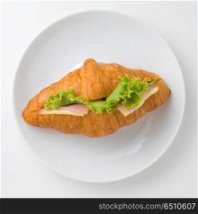 Ham and Cheese Croissant Sandwich.
