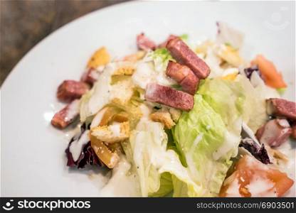Ham salad with white sauce