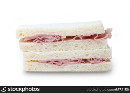 ham sandwiches with clipping path