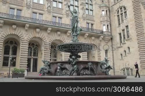 hamburg - june 01: fountain near the rathaus in the center of the city on june, 01, 2012 in hamburg, germany..