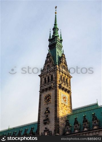 Hamburg Rathaus city hall hdr. Hamburg Rathaus (city hall) in the Altstadt (old city) in Hamburg, Germany, hdr