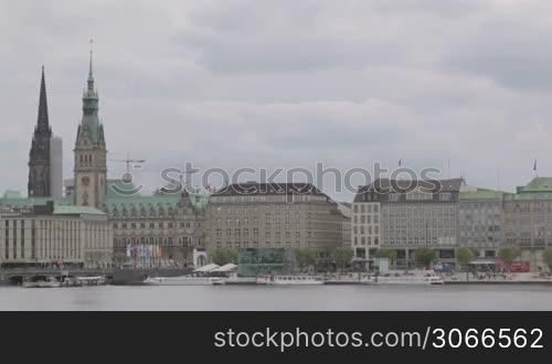 Hamburg view to the Town hall, Rathaus with copyspace for text