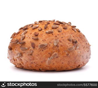 Hamburger bun or roll with sesame seeds isolated on white background cutout