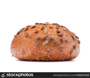 Hamburger bun or roll with sesame seeds isolated on white background cutout