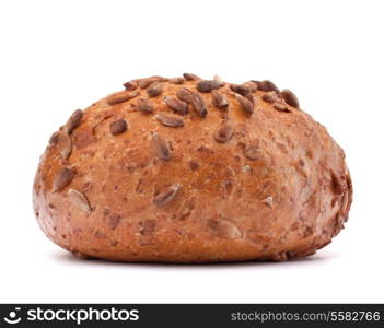 Hamburger bun or roll with sesame seeds isolated on white background cutout