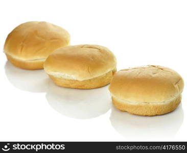 Hamburger buns isolated over white background