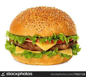 Hamburger isolated on white