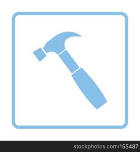 Hammer icon. Blue frame design. Vector illustration.