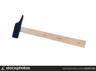 Hammer metal and wood isolated on white background
