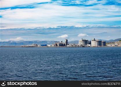 Hammerfest Island Muolkkut Northern Norway, gas processing plant.