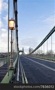 Hammersmith Bridge over river Thames London