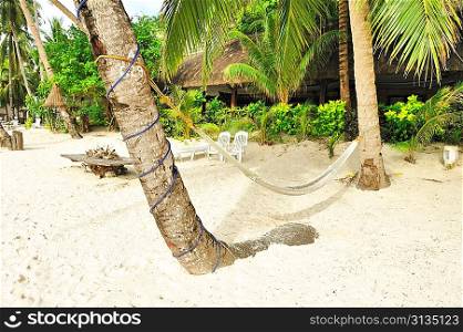 Hammock on a tropical beach