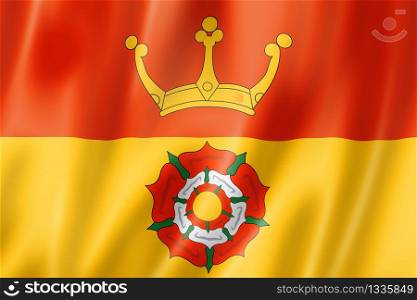 Hampshire County flag, United Kingdom waving banner collection. 3D illustration. Hampshire County flag, UK