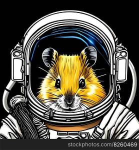 Hamster astronaut. Retro comic book style. Generative AI