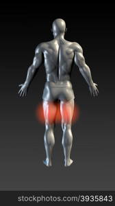 Hamstring Injury with Red Glow on Area Series