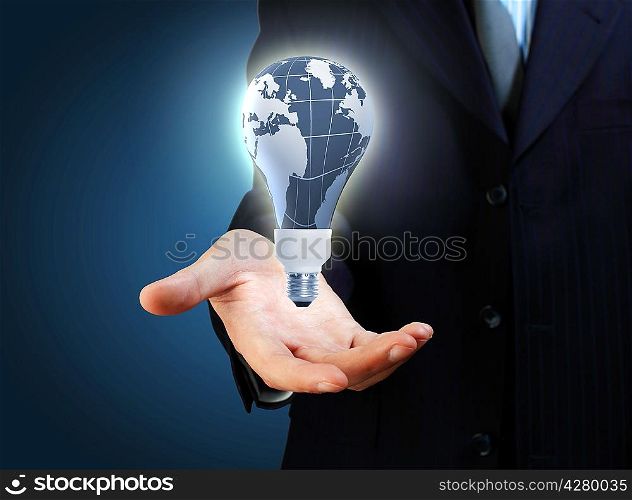hand and lamp