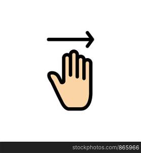 Hand, Arrow, Gestures, right Flat Color Icon. Vector icon banner Template