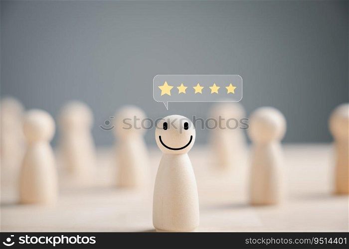 Hand choosing a standout wooden figure for business hiring and recruitment. HR Management ensures success through teamwork and effective leadership in the business concept.