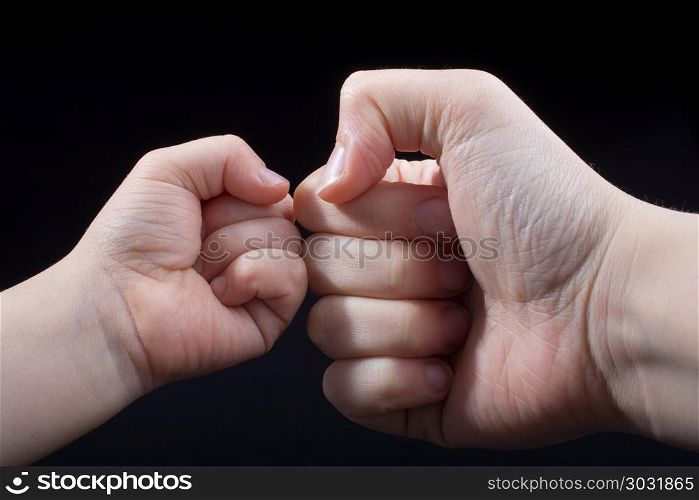 Hand closed for a fist gesture. Hand closed for a fist gesture in black