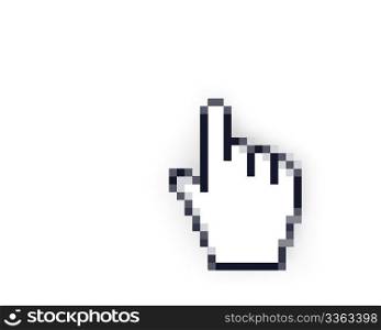 Hand cursor isolated on white background