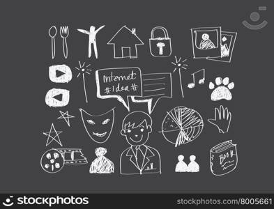 Hand doodle Business icon set idea design