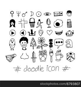 Hand draw doodle icon illustration design