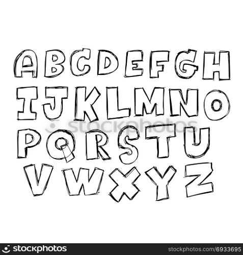 Hand drawing letter font icon