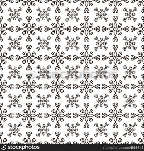 Hand-drawn doodle floral seamless pattern. Vector illustration