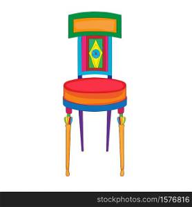 Hand drawn doodle illustration of a postmodern multicolored classical revival chair, object isolated on white, Directoire hystorical furniture style