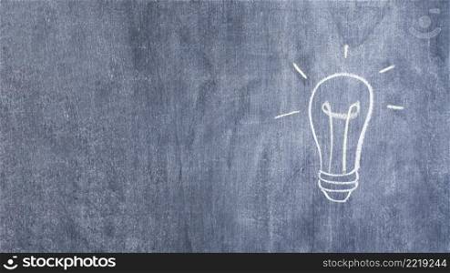 hand drawn light bulb drawn with chalk chalkboard