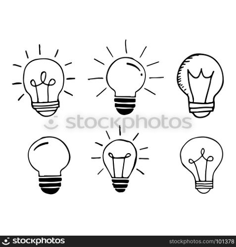 Hand drawn light bulbs