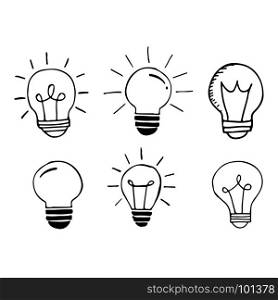 Hand drawn light bulbs