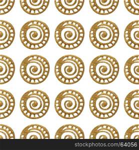 Hand drawn seamless pattern. Gold ethnic ornament, abstract geometric background. Golden circles illustration.. Hand painted seamless pattern. Gold ethnic ornament, abstract geometric background. Golden texture.