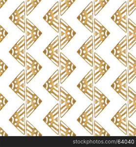 Hand drawn seamless pattern. Gold ethnic ornament, abstract geometric background. Golden zigzag texture. Hand drawn seamless pattern. Gold on white ethnic ornament, abstract geometric background. Golden texture