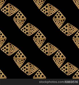 Hand drawn seamless pattern. Gold ethnic ornament, abstract geometric background. Golden zigzag texture. Hand drawn seamless pattern. Gold on blue ethnic ornament, abstract geometric background. Golden rhombus illustration.