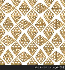 Hand drawn seamless pattern. Gold on white ethnic ornament, abstract geometric background. Golden rhombus illustration.. Hand drawn seamless pattern. Gold ethnic ornament, abstract geometric background. Golden rhombus illustration.