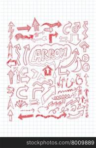 Hand drawn sketch arrow collection for your design