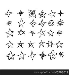 Hand drawn Star Doodle illustration design
