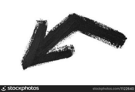 hand drawn watercolor arrow black on a white background