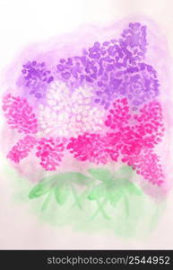 Hand drawn watercolor flower on white background