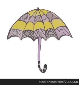 Hand drawn watercolor umbrella. T-short and bag design