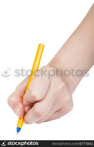 hand draws by simple pen isolated on white background