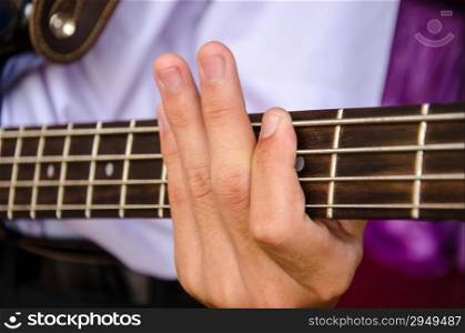 hand for Bass guitar and music