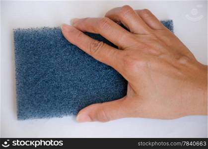hand for clean with sponge