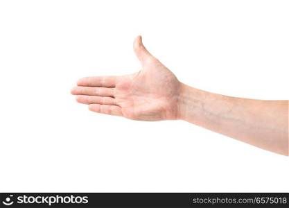 Hand for handshake isolated on white background