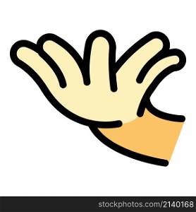 Hand gesture all fingers icon. Outline Hand gesture all fingers vector icon color flat isolated. Hand gesture all fingers icon color outline vector