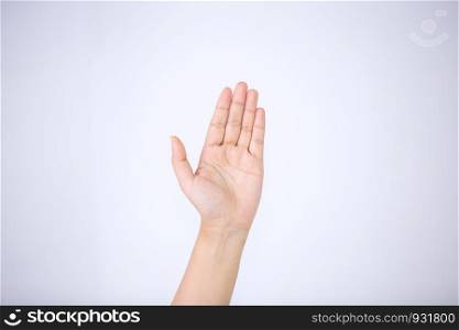 hand gesture on white background