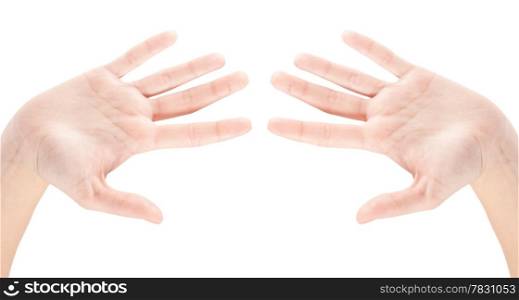 hand gestures isolated on a white