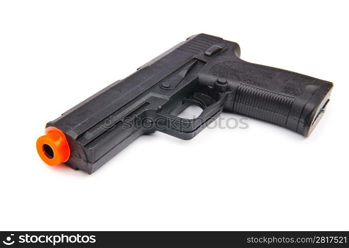 Hand gun isolated on the white background
